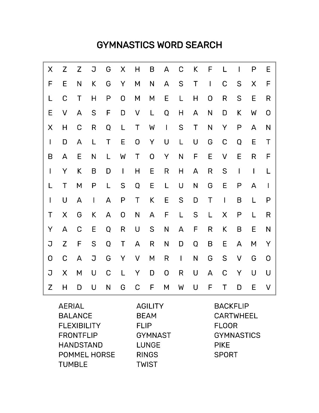 Printable Jewelry Word Search Page With Solution  16 x 16 Grid  8.5 x 11 inches  PDF