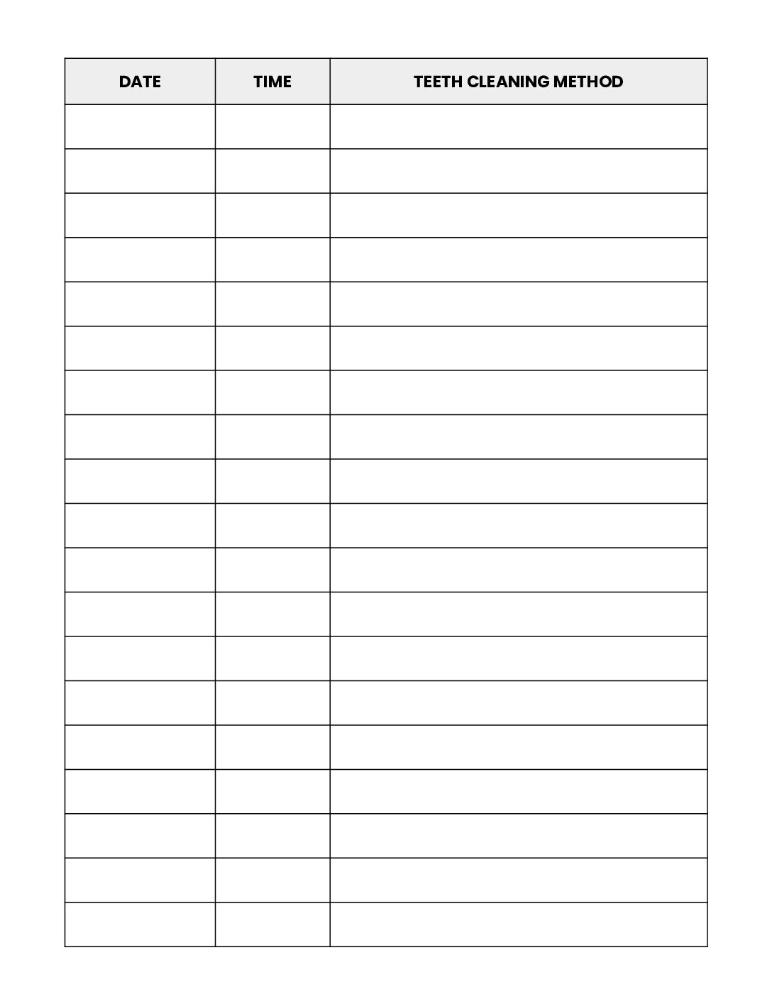Printable Teeth Cleaning Log Page _ Log Book Template _ 8.5 x 11 inches _ PDF _ Instant Download.pdf